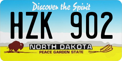 ND license plate HZK902