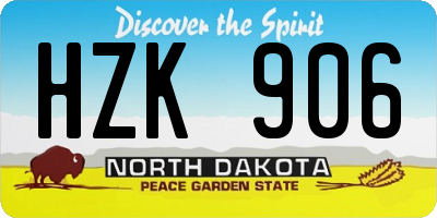 ND license plate HZK906