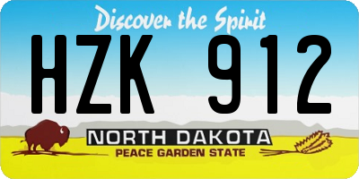 ND license plate HZK912