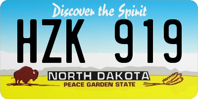 ND license plate HZK919