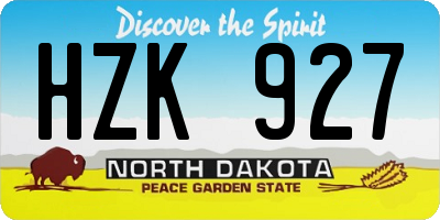 ND license plate HZK927