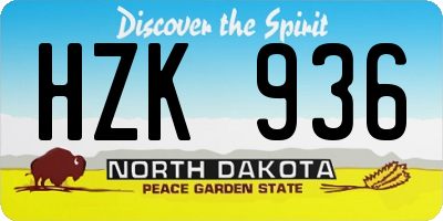ND license plate HZK936