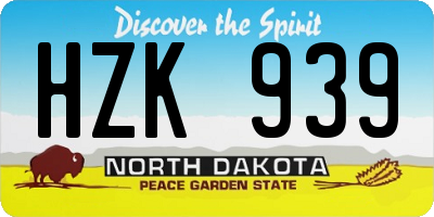 ND license plate HZK939