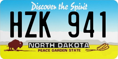 ND license plate HZK941