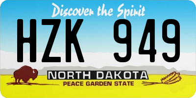 ND license plate HZK949