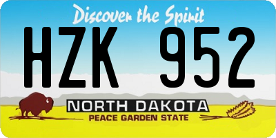 ND license plate HZK952