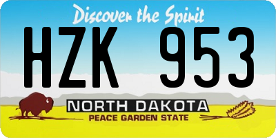 ND license plate HZK953