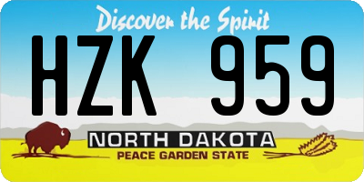ND license plate HZK959