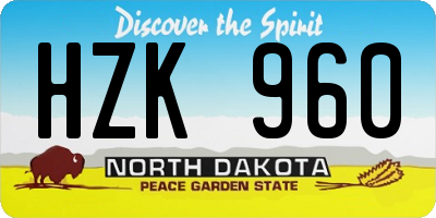 ND license plate HZK960
