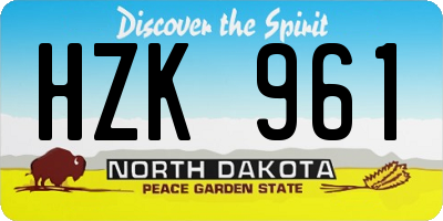 ND license plate HZK961