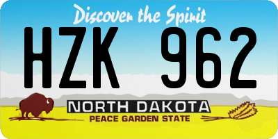 ND license plate HZK962
