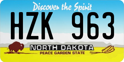 ND license plate HZK963