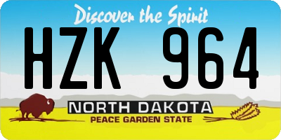 ND license plate HZK964