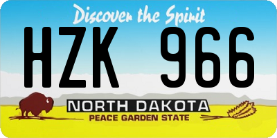ND license plate HZK966