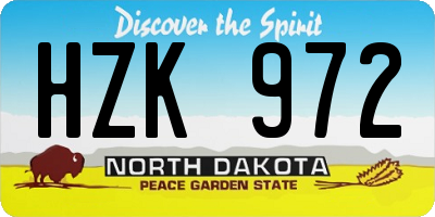 ND license plate HZK972