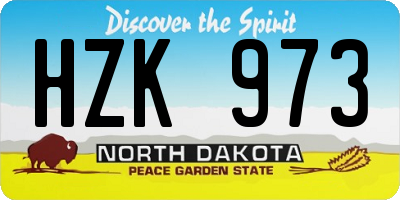 ND license plate HZK973