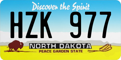 ND license plate HZK977