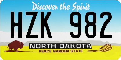 ND license plate HZK982