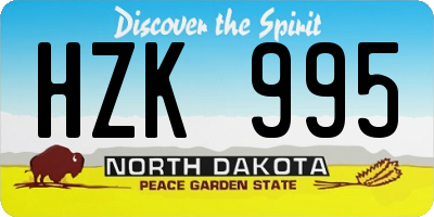 ND license plate HZK995