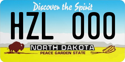ND license plate HZL000
