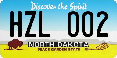 ND license plate HZL002