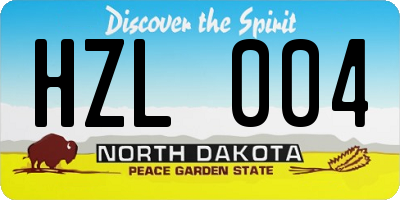 ND license plate HZL004