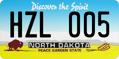 ND license plate HZL005