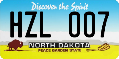 ND license plate HZL007