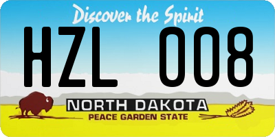 ND license plate HZL008