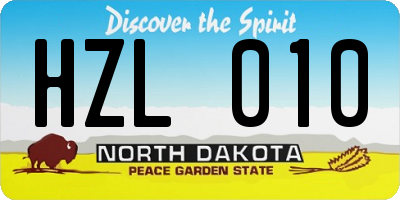 ND license plate HZL010