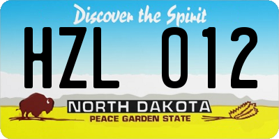 ND license plate HZL012