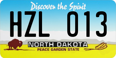 ND license plate HZL013