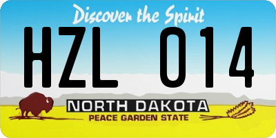 ND license plate HZL014