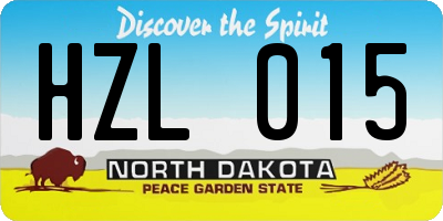 ND license plate HZL015