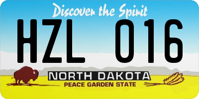 ND license plate HZL016