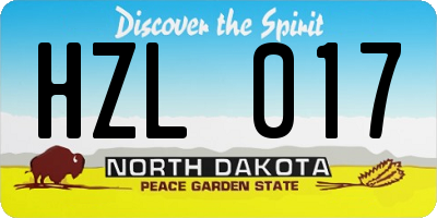 ND license plate HZL017