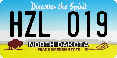 ND license plate HZL019