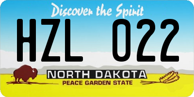 ND license plate HZL022