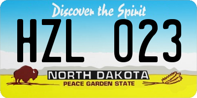 ND license plate HZL023