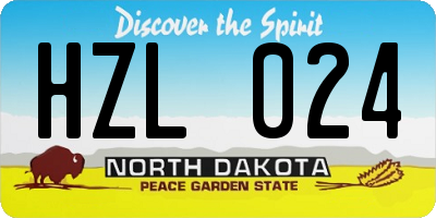 ND license plate HZL024