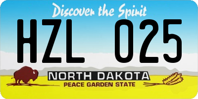 ND license plate HZL025