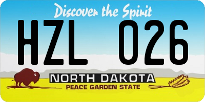 ND license plate HZL026