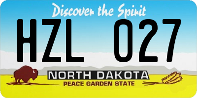 ND license plate HZL027