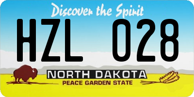 ND license plate HZL028