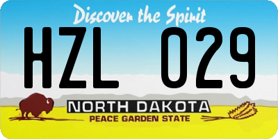 ND license plate HZL029