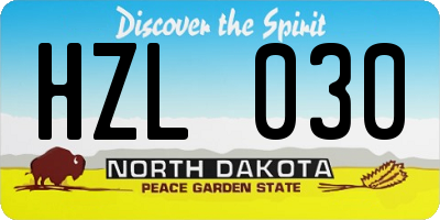 ND license plate HZL030
