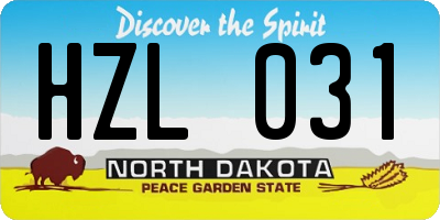 ND license plate HZL031