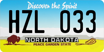 ND license plate HZL033
