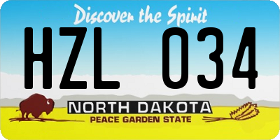ND license plate HZL034