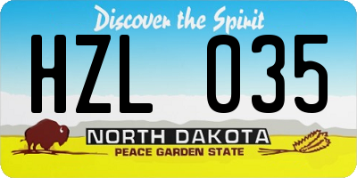 ND license plate HZL035
